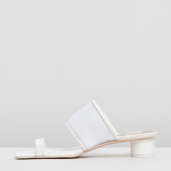 Dolce Vita White Mesh Round Block Heel Sandals - Picture 7 of 13
